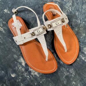 GBG white sandals.